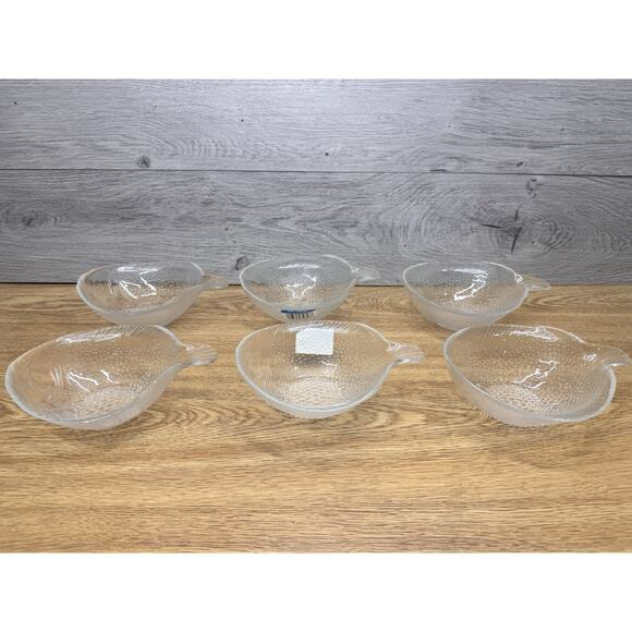 VTG Arcoroc France Poisson Fish Clear Glass Bowls 7x5.5x2” - Set of 6 - Picture 1 of 12